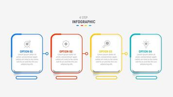 Four Step Infographic design element template for presentation. info graphic illustration. process diagram and presentations step, banner, flow chart, 4 option template. vector
