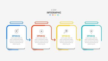 Four Step Infographic design element template for presentation. info graphic illustration. process diagram and presentations step, banner, flow chart, 4 option template. vector