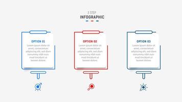 Three Step Infographic label design template with line icons. process steps diagram, presentations, workflow layout, banner, flow chart, info graph illustration. vector