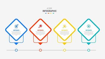 Four Step Infographic design element template for presentation. info graphic illustration. process diagram and presentations step, banner, flow chart, 4 option template. vector