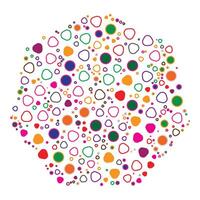 colorful shape and dot with circle background vector