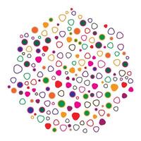 colorful shape and dot with circle background vector