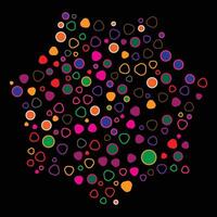 colorful shape and dot with circle background vector