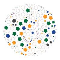 colorful shape and dot with circle background vector