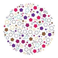colorful shape and dot with circle background vector
