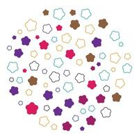 colorful shape and dot with circle background vector