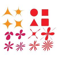 coloring shape and flower create for designer vector