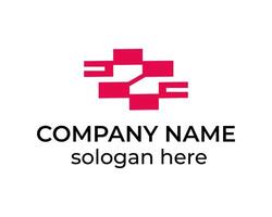 Modern Z tech and technology logo design vector