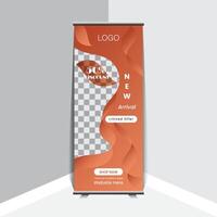 Sophisticated roll up clean style banner template design vector