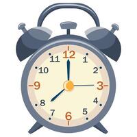 Alarm clock isolated on white background. Concept of deadline, waking up early for school or work. vector