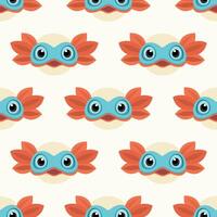 bright seamless pattern with colorful axolotls on light background vector