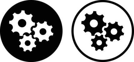 Gears icon set in two styles . Gear settings icon . Cogwheel icon . Settings icon vector