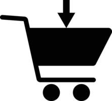 Add to shopping cart icon with down arrow . illustration vector