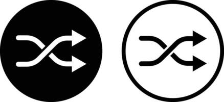 Shuffle icon set in two styles . Arrow shuffle icon . illustration vector