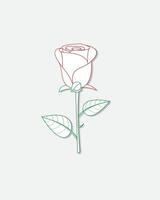 A cool and simple paper rose with shading in white background vector