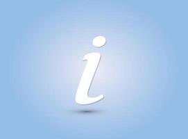 A white i letter icon for idea and information about business on blue background vector