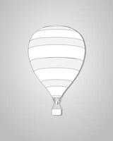 A simple and cool hot air balloon on white paper for background vector