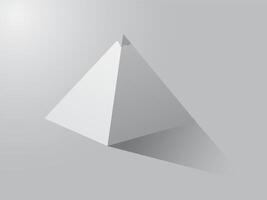 A big white pyramid with shade in gray background vector