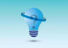 A blue light bulb with question mark for query vector