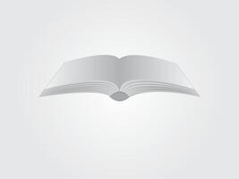 A black and white open book for library on white paper illustration vector