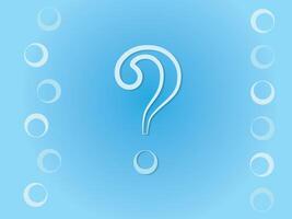 A white question mark sign for query on blue background illustration vector