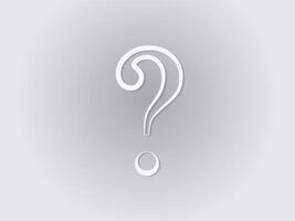 A white question mark sign for query on gray background illustration vector