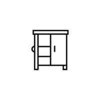Furniture and home interior elements - thin line web icon set. vector