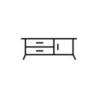 Furniture and home interior elements - thin line web icon set. vector