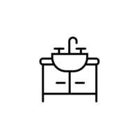 Furniture and home interior elements - thin line web icon set. vector