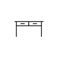 Furniture and home interior elements - thin line web icon set. vector