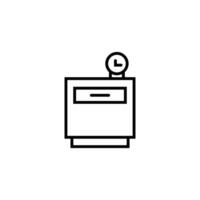 Furniture and home interior elements - thin line web icon set. vector