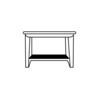 Table line art on a white background vector