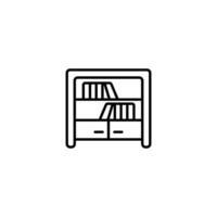 Furniture and home interior elements - thin line web icon set. vector