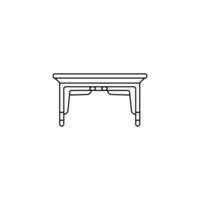 Table line art on a white background vector
