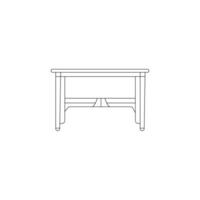 Table line art on a white background vector