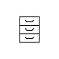 Furniture and home interior elements - thin line web icon set. vector