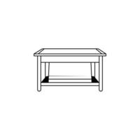 Table line art on a white background vector