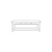 Table line art on a white background vector