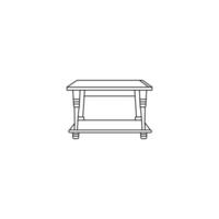 Table line art on a white background vector
