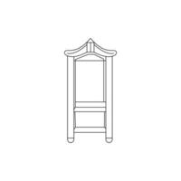 Table line art on a white background vector