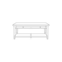 Table line art on a white background vector