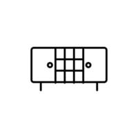 Furniture and home interior elements - thin line web icon set. vector