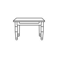 Table line art on a white background vector