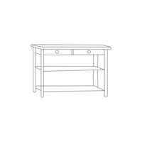 Table line art on a white background vector