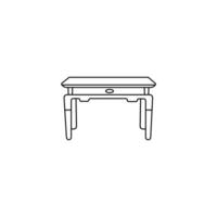 Table line art on a white background vector