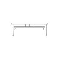 Table line art on a white background vector