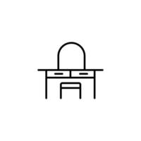 Furniture and home interior elements - thin line web icon set. vector