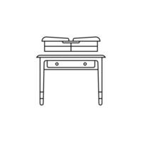 Table line art on a white background vector