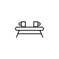 Furniture and home interior elements - thin line web icon set. vector