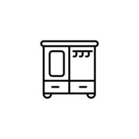 Furniture and home interior elements - thin line web icon set. vector